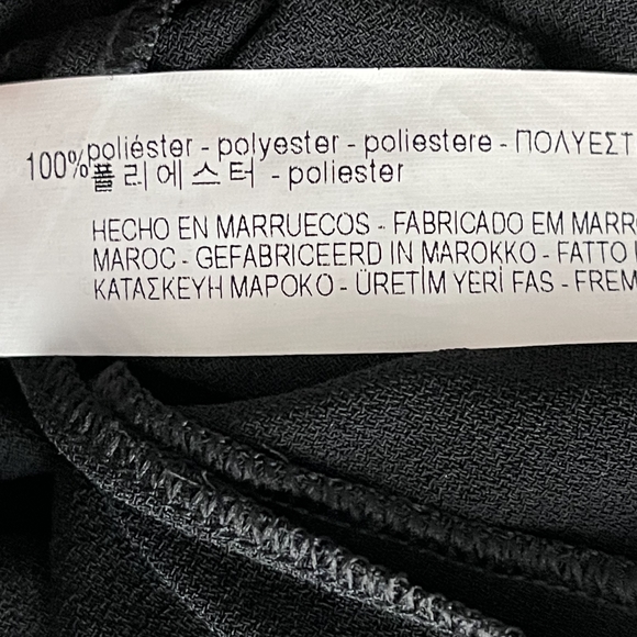 ZARA Plunge Choker Shift Dress Medium Black V-Neck Short Sleeve Back Zip #7289 - Picture 14 of 16